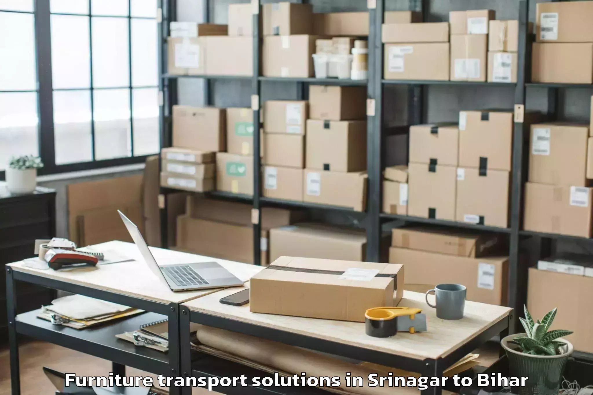 Expert Srinagar to Bhargama Furniture Transport Solutions